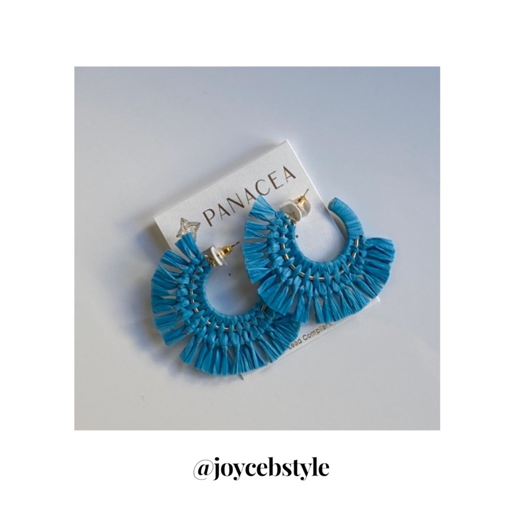 SOLD! Turquoise Fanned Fringe Hoop Earrings